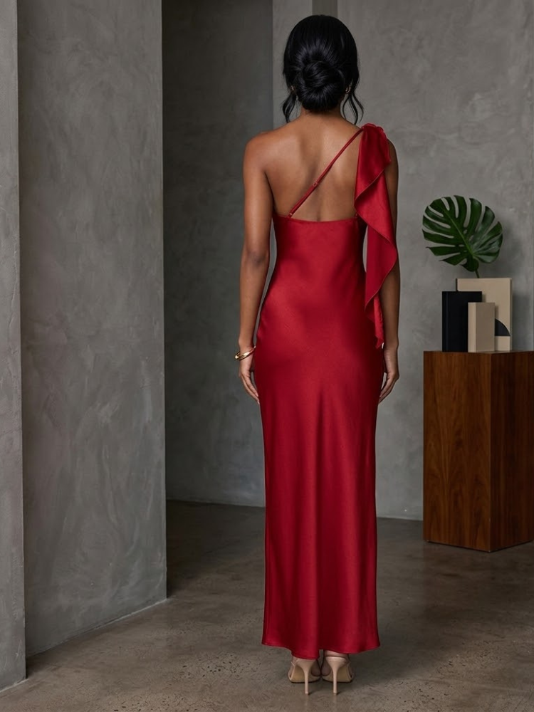 Strapless Satin Slit Long Dress for Women, Upper East Side, BYMANYC New York.