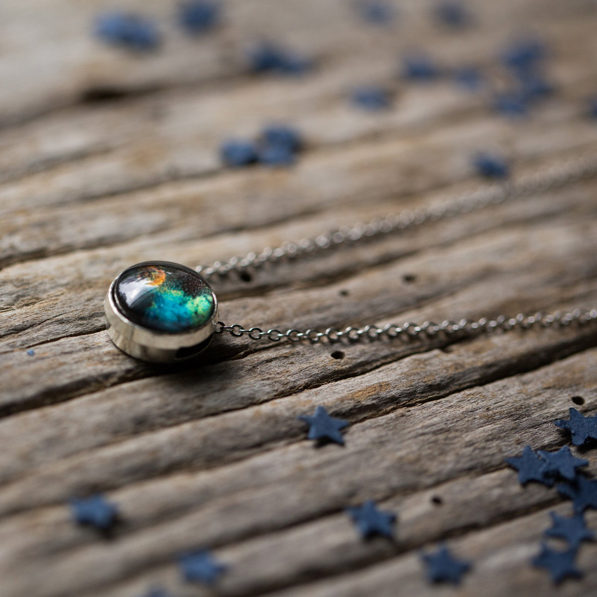 Space Necklace - Pick Your Planet or Nebula Slide Galaxy Pendant