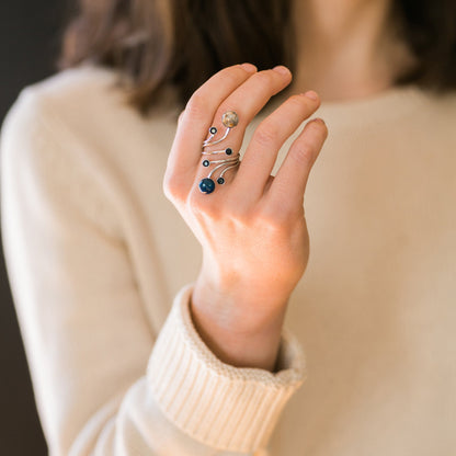 CLEARANCE DISCONTINUED Orbit Ring With Natural Stones