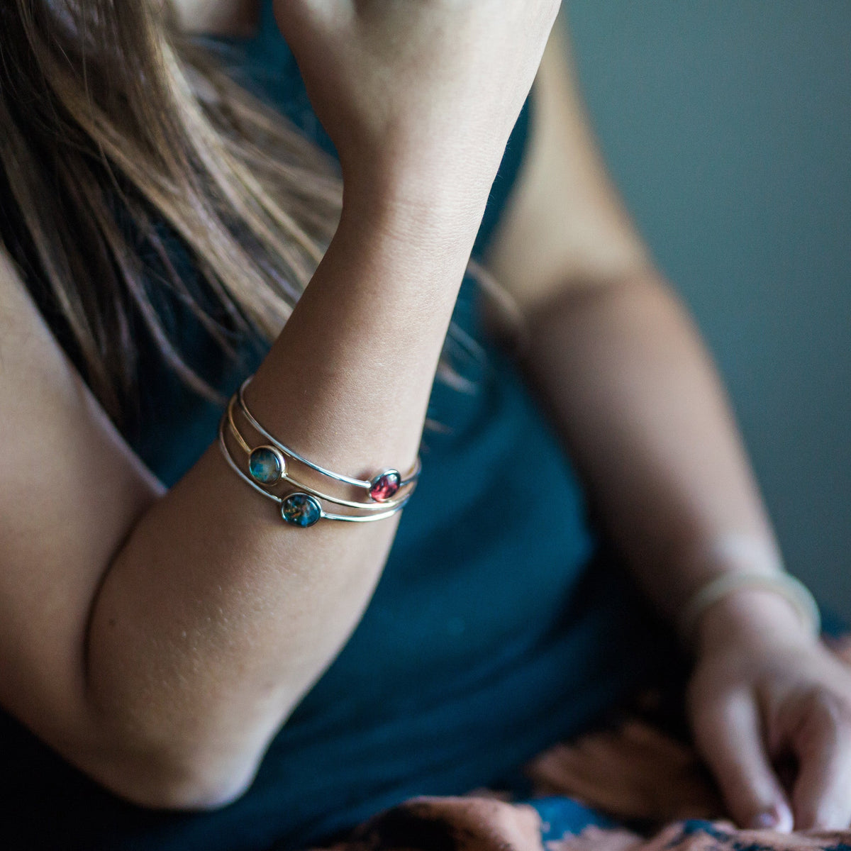 CLEARANCE Galaxy Stackable Bangle in Gold or Silver