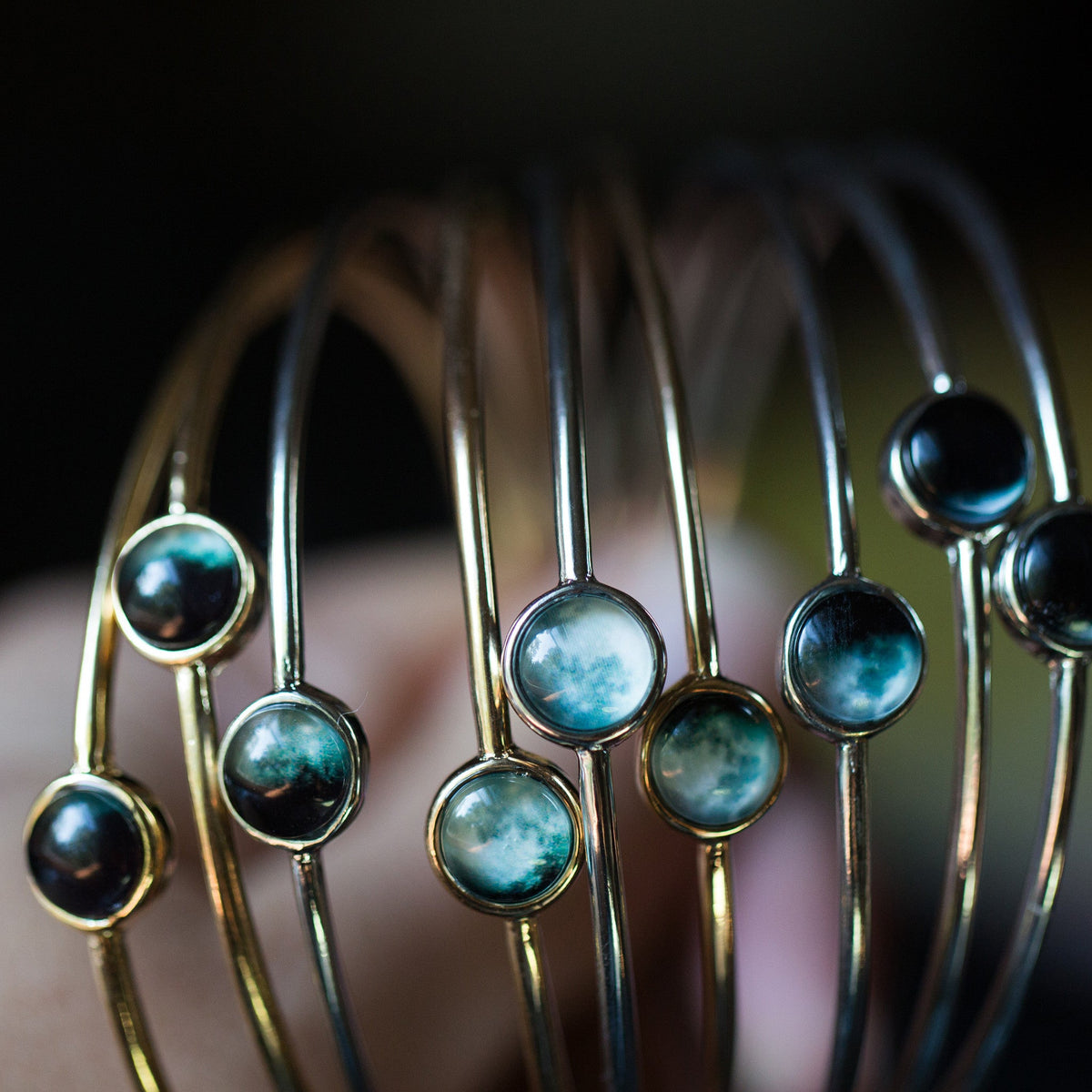 CLEARANCE Moon Phase Stacked Bangle Set