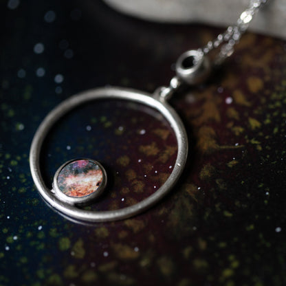 Silver Galaxy Circle Necklace