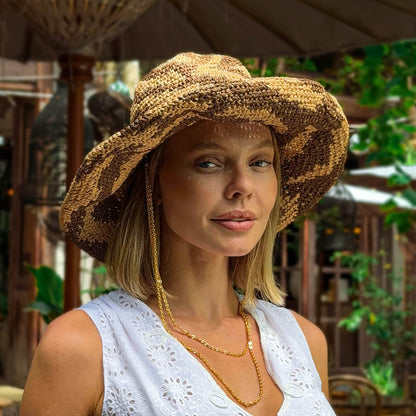 The Zenda Wide Brim Raffia Rancher Hat in Brown