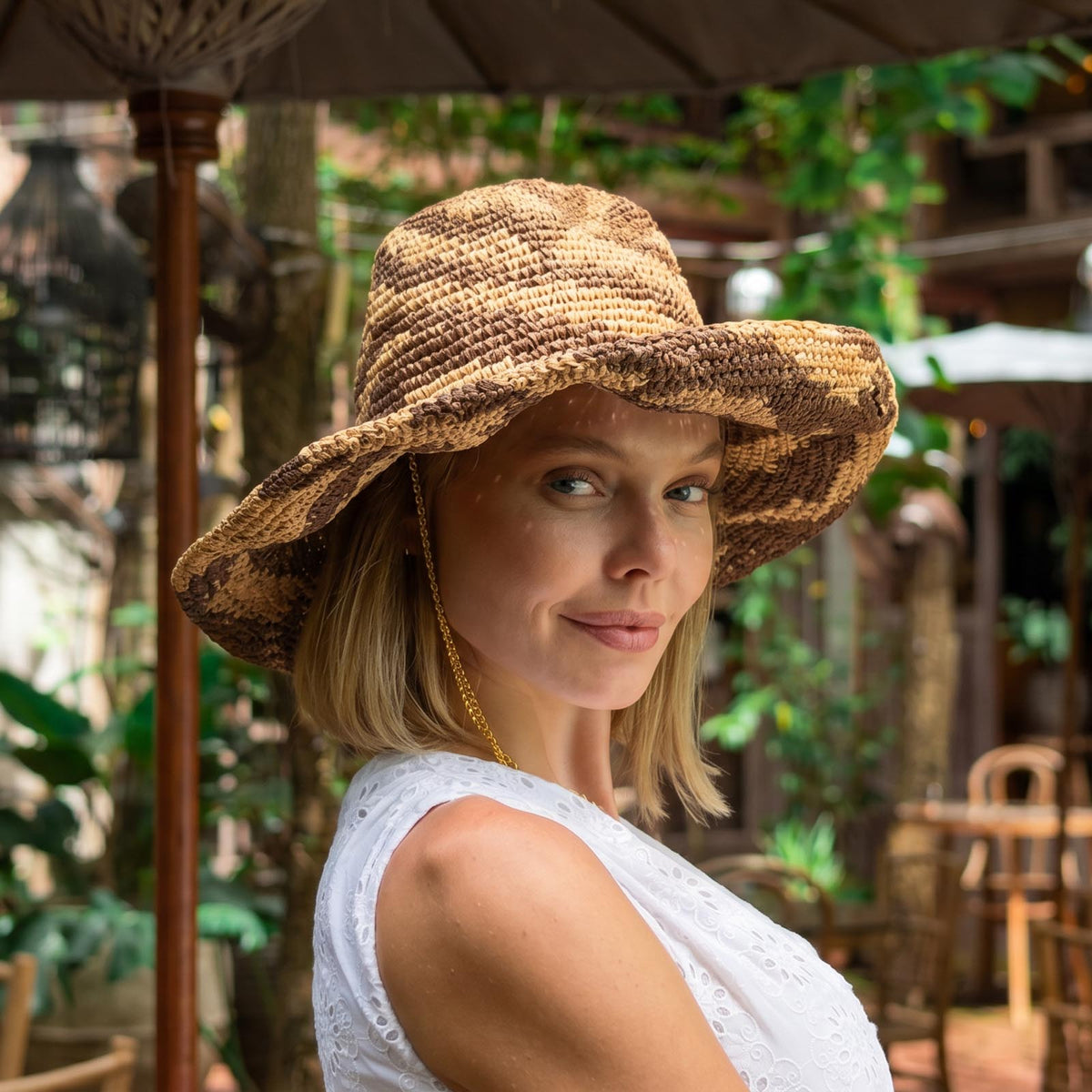 The Zenda Wide Brim Raffia Rancher Hat in Brown
