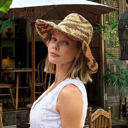 The Zenda Wide Brim Raffia Rancher Hat in Brown