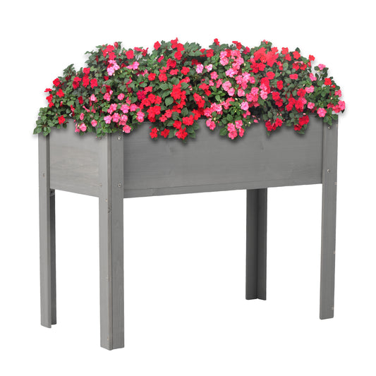Raised Garden Bed with Legs, Elevated Wooden Planter Box for Outdoor Plants Flowers Fruits Vegetable Herb Growing