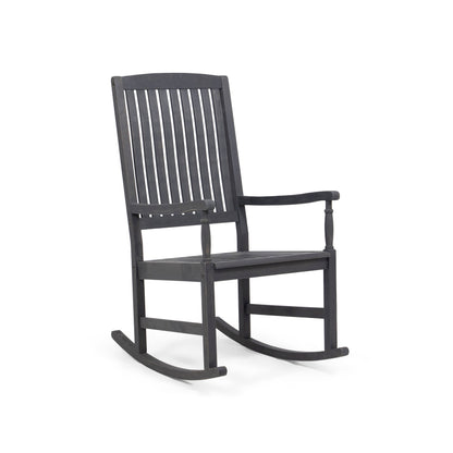 Muse Outdoor Acacia Rocking Chair with Slat Design