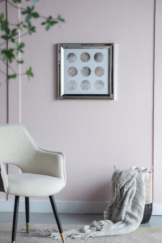 19.7x19.7' Ares Crystal Mirror Framed Wall Art on Mellow Golden Tint Background