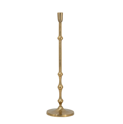 D5x19' Slender Aluminum Taper Candle Holder with Bead Accents, Bronze