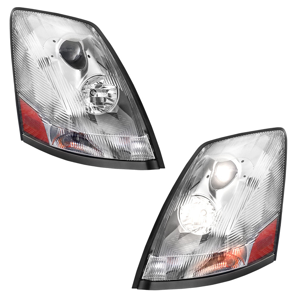 Chrome Headlight Assembly Fit For Volvo VNL/VNM With Turn Signal Pair
