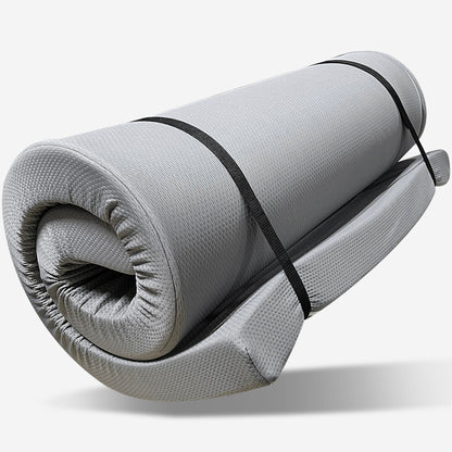 Memory Foam Camping Mattress with Water-Resistant Cover, Grey, Polyester, 75'x38'x3'