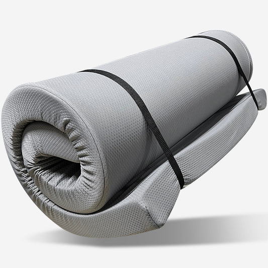 Memory Foam Camping Mattress with Water-Resistant Cover, Grey, Polyester, 75'x38'x3'