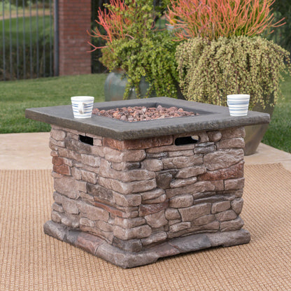STONEWALL 32” SQUARE PROPANE FIRE PIT.