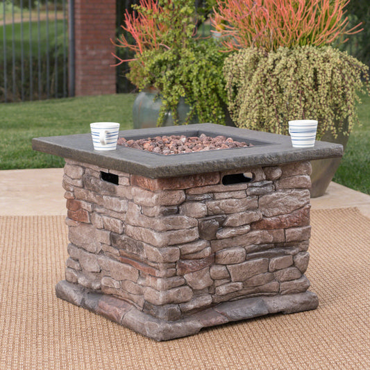 STONEWALL 32” SQUARE PROPANE FIRE PIT.
