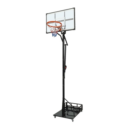 Portable Basketball Hoop for Youth Adults & Professional Match,Adjustable Height 8.04 ft to 10.01 ft,44 inch Backboard with Rebound System, Indoor/Outdoor Basketball Goal with Counterweight Bag,Wheels