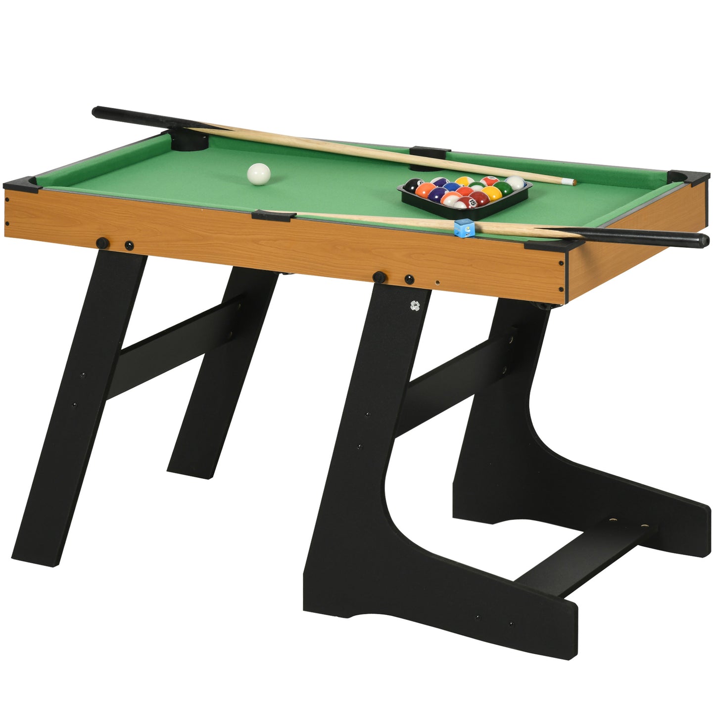 Soozier 38' Foldable Billiards Tabletop Game, Pool Table Set, Fun for the Whole Family with Easy Folding for Storage, Balls, Cues, Chalk, Brush for Game Room, Man Cave