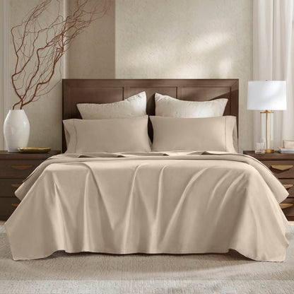 5 Pieces Split King Sateen Sheet Set,Linen