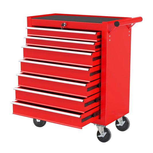 7-Drawer Rolling Tool Chest with Wheels, Multifunctional Tool Box and Storage Cabinet for Garage, Workshop, or Repair Shop