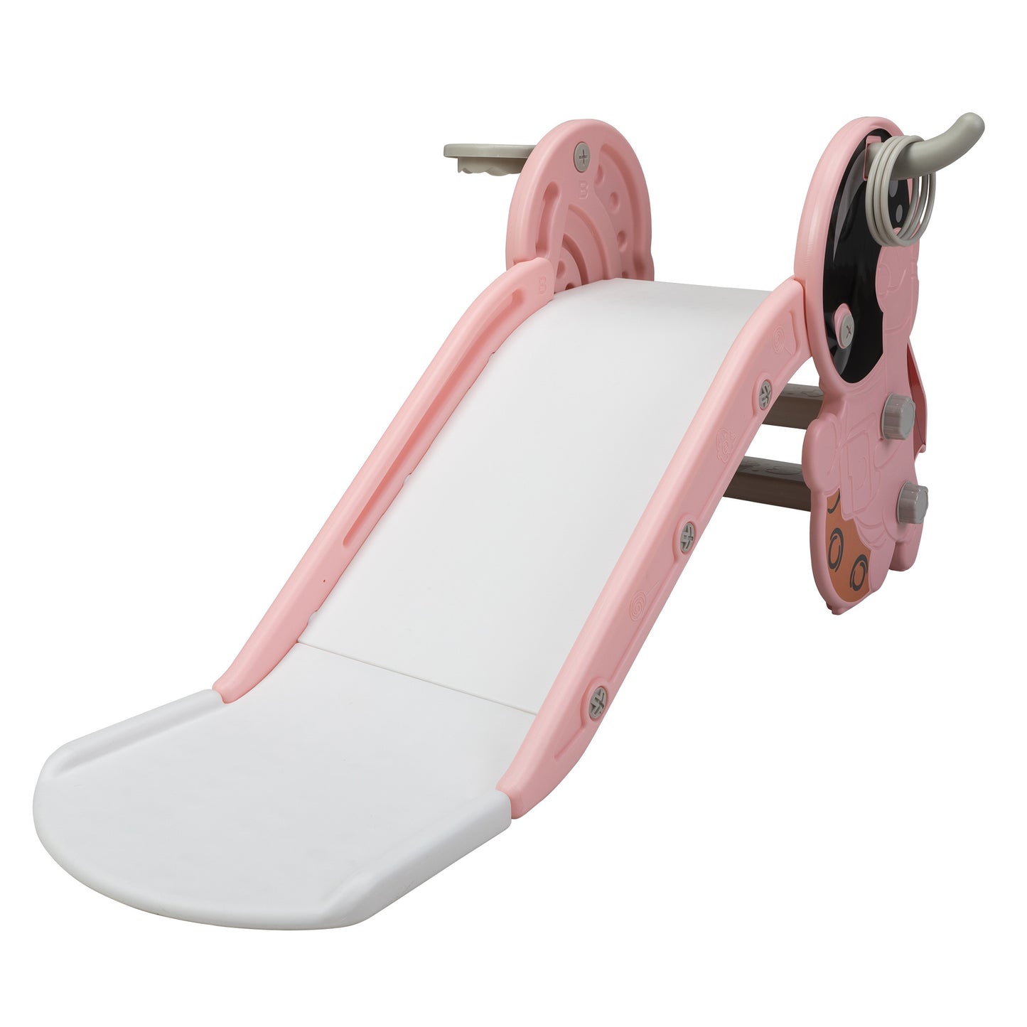 Toddler Slide for Indoor Use,Pink+White