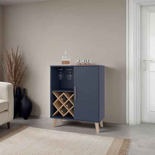 Angela Bar Cabinet with Wine Rack, and Multifunctional Compartments