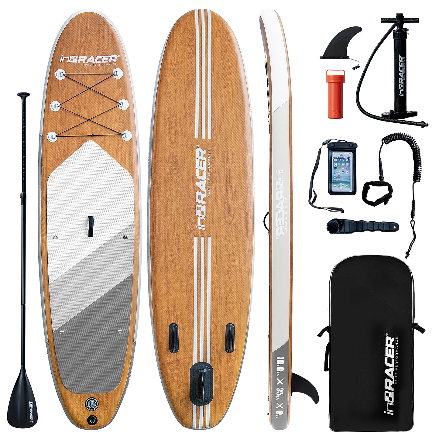 inQracer 11'/10'6' Inflatable Stand Up Paddle Board with Free Premium SUP Accessories & Backpack