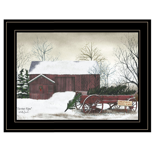 'Christmas Wagon' by Billy Jacobs Ready to Hang Framed Print, Black Frame