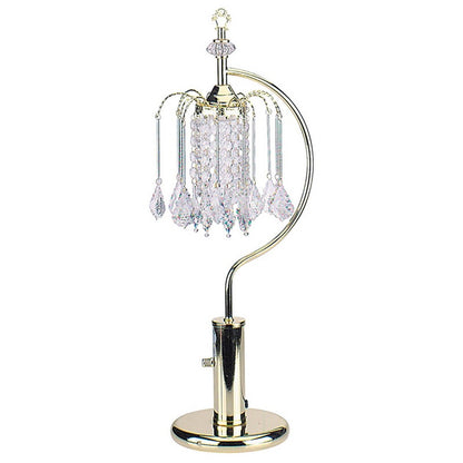 27' Tall Metal Table Lamp with Gold finish, Crystal Chandelier Design
