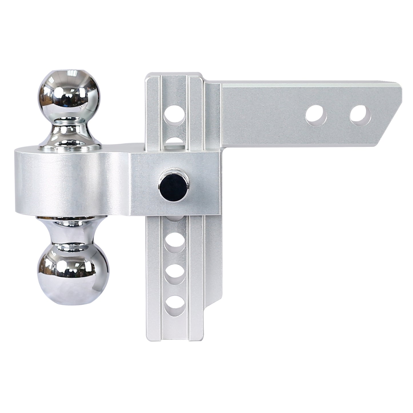 Alu Adjustable Trailer Drop Hitch with 2-Inch Receiver, 6-Inch Adjustment, Silver Aluminium