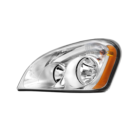 Chrome Headlights Compatible With 2008-2016 Freightliner Cascadia With Halogen Bulbs Driver Side