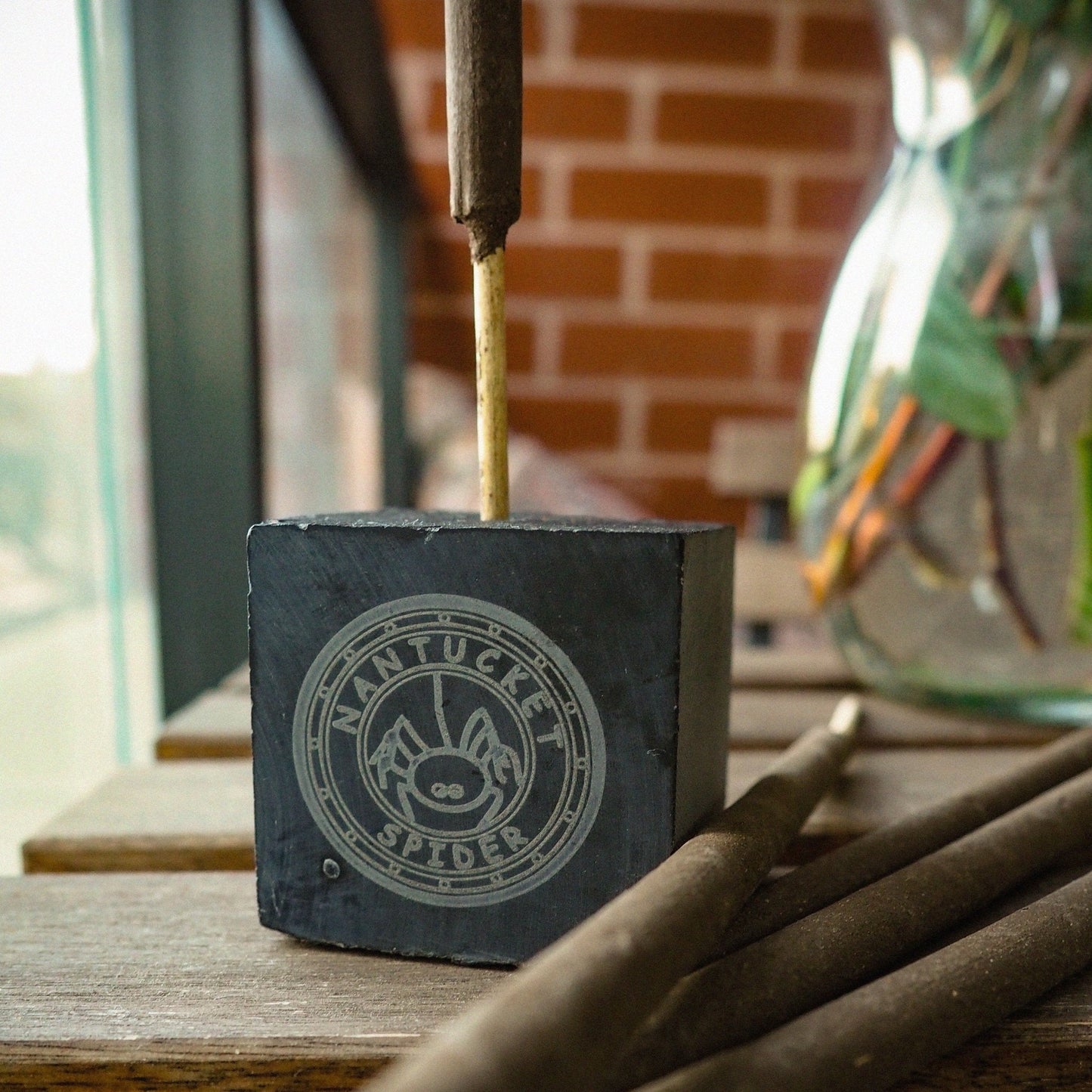 Artisanal Stone Block Incense Holder