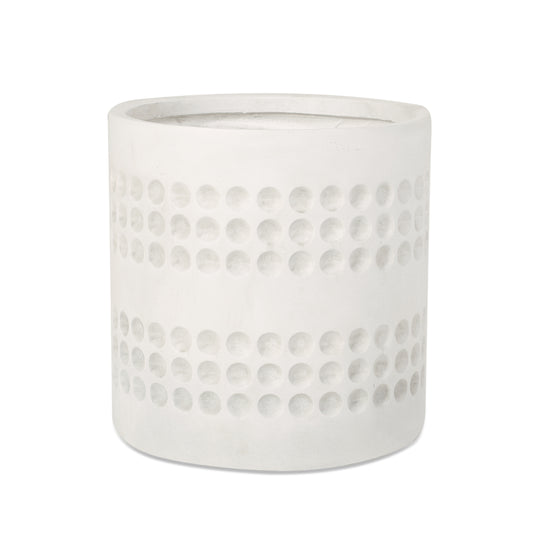 14.75-inch Cube Antique White MGO Planter
