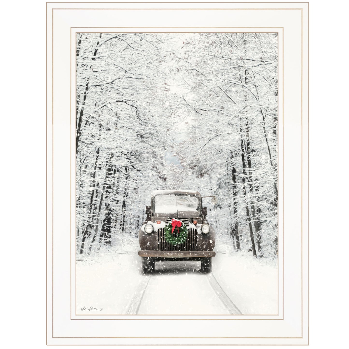 'Antique Christmas' by Lori Deiter, Ready to Hang Framed Print, White Frame