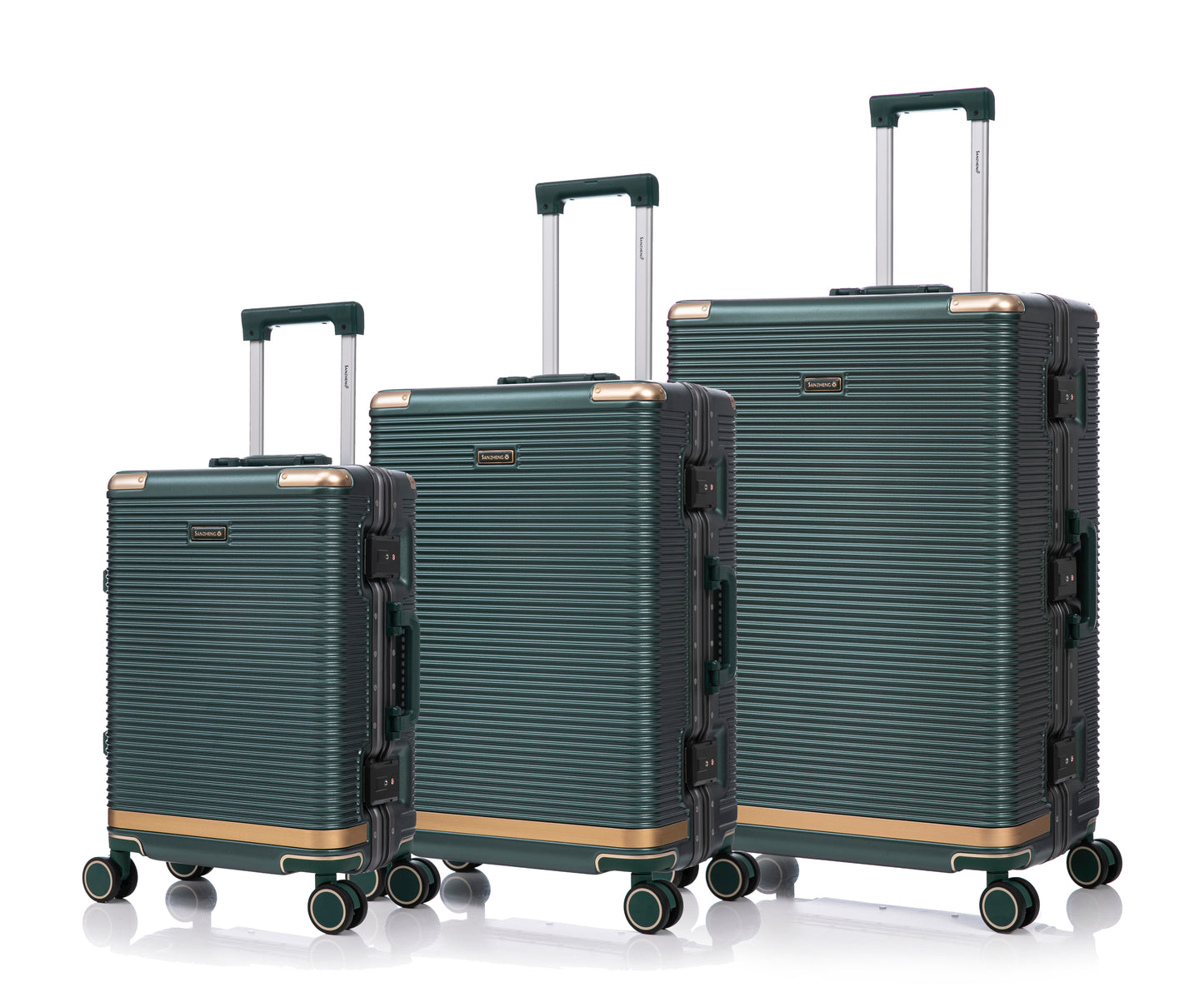 Luggage set PC+aluminum 20/24/28 inch three models set, stylish aluminum frame password lock luggage, suitable for travel suitcases and suitcases