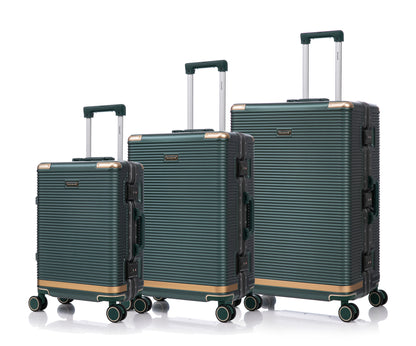 Luggage set PC+aluminum 20/24/28 inch three models set, stylish aluminum frame password lock luggage, suitable for travel suitcases and suitcases