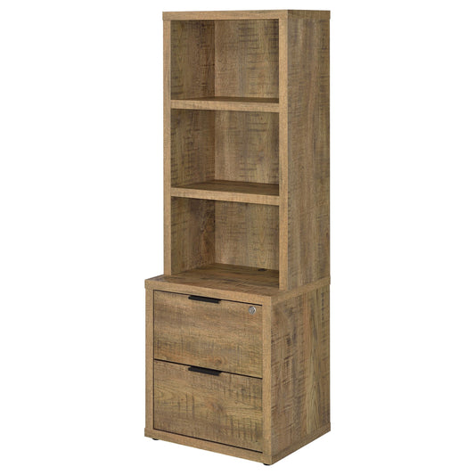 Geary Mango 3-shelf Bookcase USB and Lockable Drawer