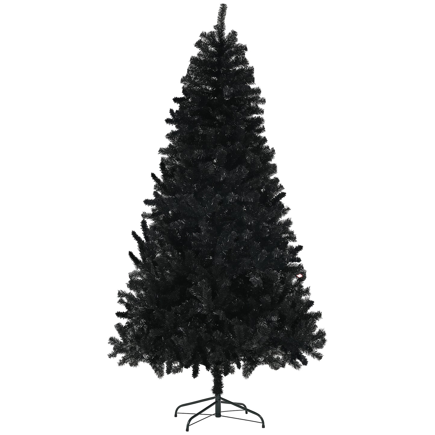 HOMCOM 9ft Tall Artificial Christmas Tree, Unlit Xmas Tree with 2132 Branch Tips, Auto Open, Steel Base, Holiday Décor for Home Office, Black