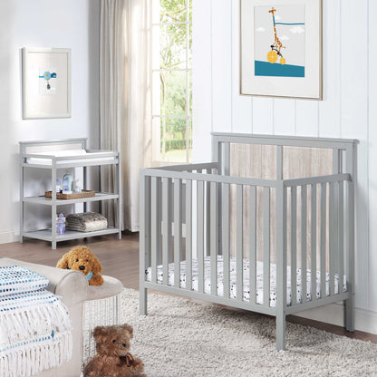 Connelly Mini Crib With Mattress Pad Gray/Rockport Gray