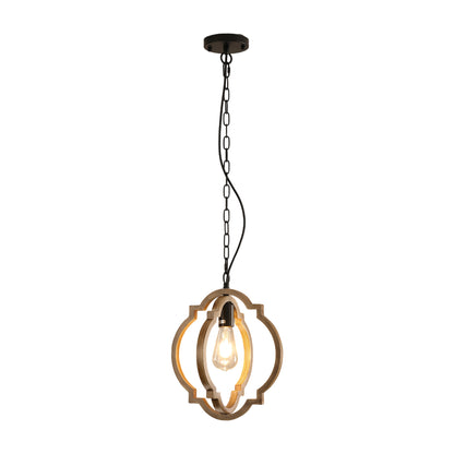 Farmhouse Chandelier, Retro Country Dining Room Lamp, Solid Wood Chandelier for Living room, Foyer and Dining room, Bulb Not Included