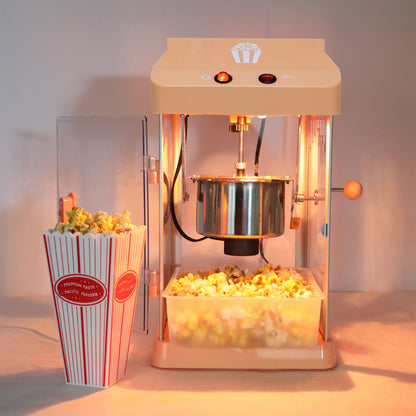 4oz Tabletop Popcorn Machine Popcorn Popper Machine Pop Corn Machine Popcorn Maker With Stainless-Steel Kettle, Measuring Tool and Popcorn Scoop For Home, Family, Movie Night Orange