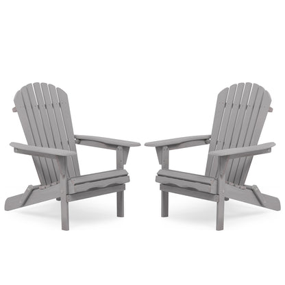 Classic Gray Cedar Wood Lounge Patio Chair Set of 2 for Garden and Outdoor Use