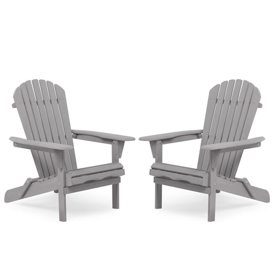 Classic Gray Cedar Wood Lounge Patio Chair Set of 2 for Garden and Outdoor Use