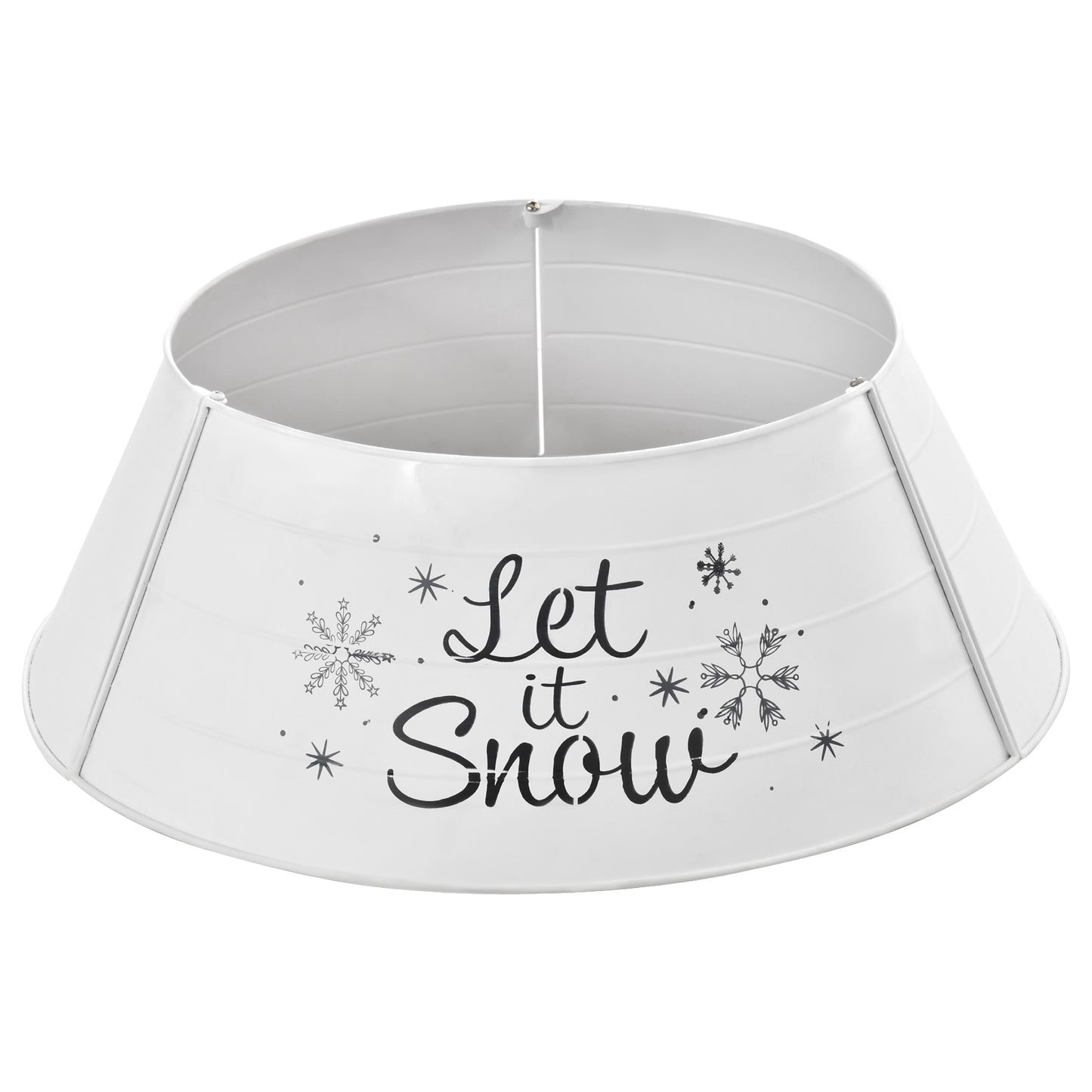 HOMCOM Christmas Tree Collar, Steel Tree Ring Skirt, Home Xmas Decoration for Christmas Tree, 26' x 26' x 9', White