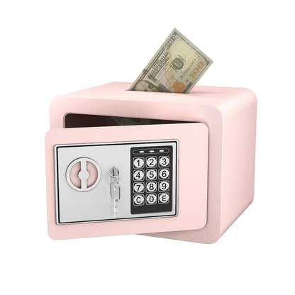 Secure Safe With Key And Password Money Home Safe, 0.23 Cubic Feet Small Safe, Mini Storage Cabinet, Suitable For Home Use, Can Store Money, Documents, And Valuable Items