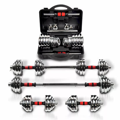 Adjustable Dumbbell Set Home Gym Cast Iron Barbell Sets with Carry Box 66lbs Office Bedroom Workout Dumbbells for Men and Women