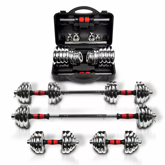 Adjustable Dumbbell Set Home Gym Cast Iron Barbell Sets with Carry Box 66lbs Office Bedroom Workout Dumbbells for Men and Women