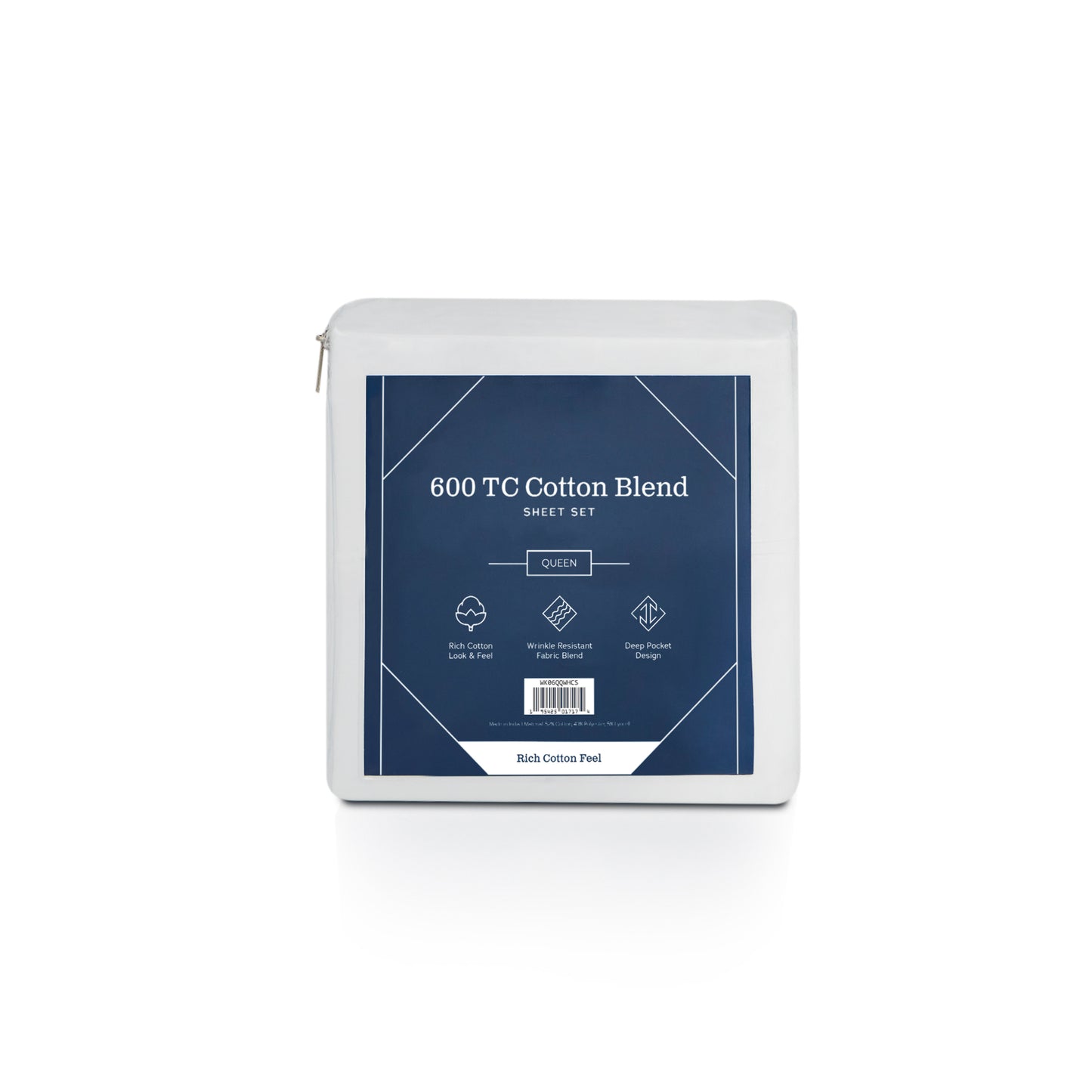 Weekender 600 TC Cotton Rich Sheet Set, split cal king, White