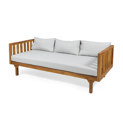 Claremont 3 Seater Daybed with Water-Resistant Cushions in Teak Acacia Wood 67.75' W