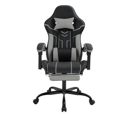Gaming chair, Computer chair Ergonomic chair with footrest Office chair Ergonomic computer chair with lumbar backrest Blackgray