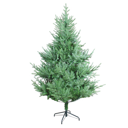 Winga 7FT Curved Christmas Tree – an 84-inch green Christmas tree featuring an irregular shape, dense branches, and a realistic appearance. This versatile piece works as both a Halloween and Christmas