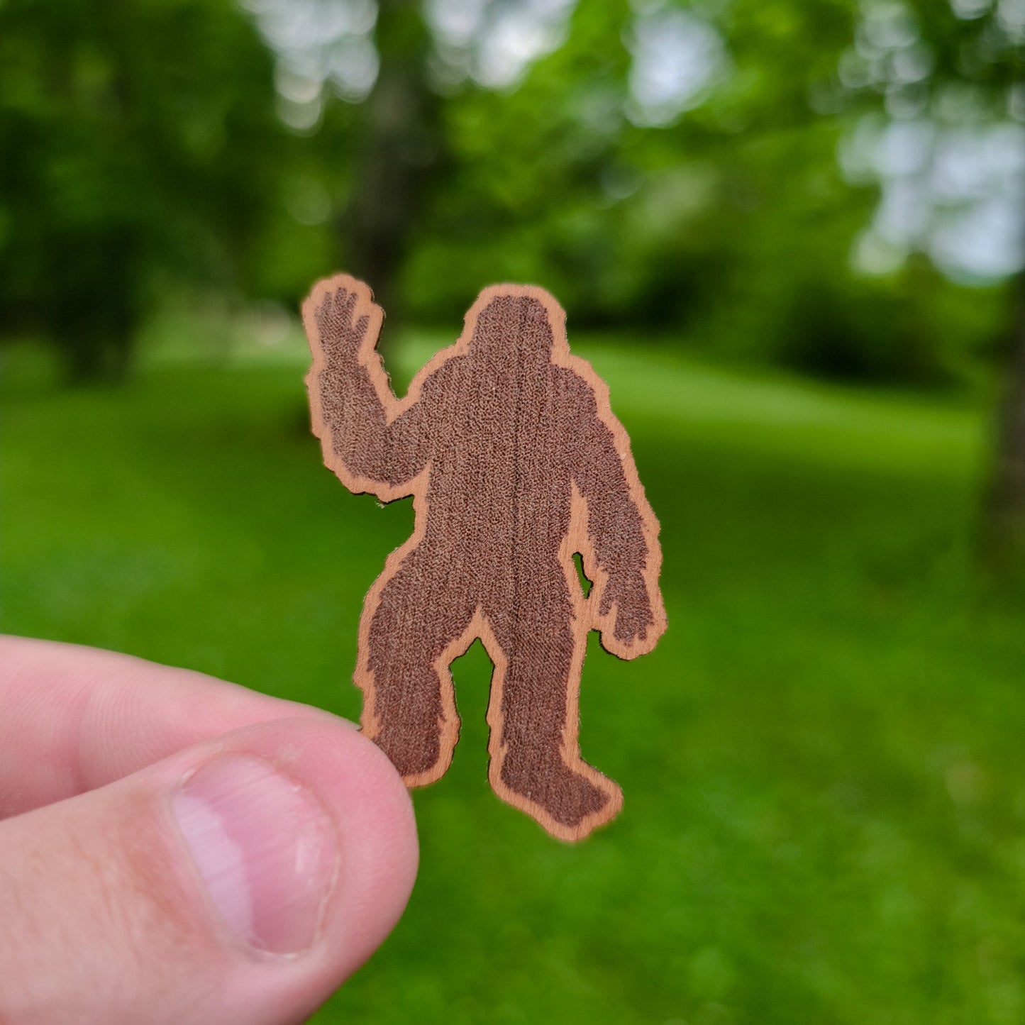 Wood Sticker | Bigfoot Sasquatch | Cedar Paduk Cherry Maple Hickory